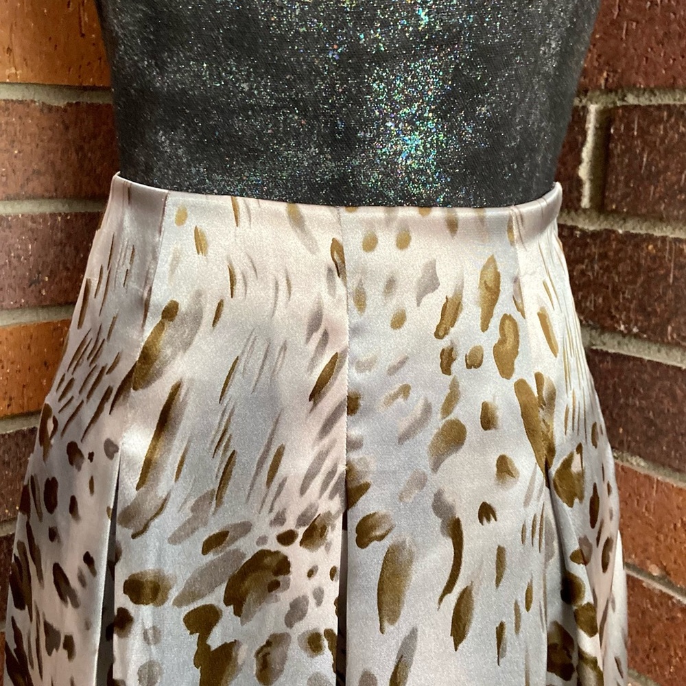 Dialogue Silver & Brown Animal Print Skirt - Picture 5 of 11